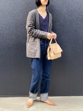 「URBAN RESEARCH ROSSO WOMEN（アーバンリサーチ　ロッソ）のアイテム（ノーカラージャケット）」を使った、iriさん（レディース・157cm）の春コーディネート