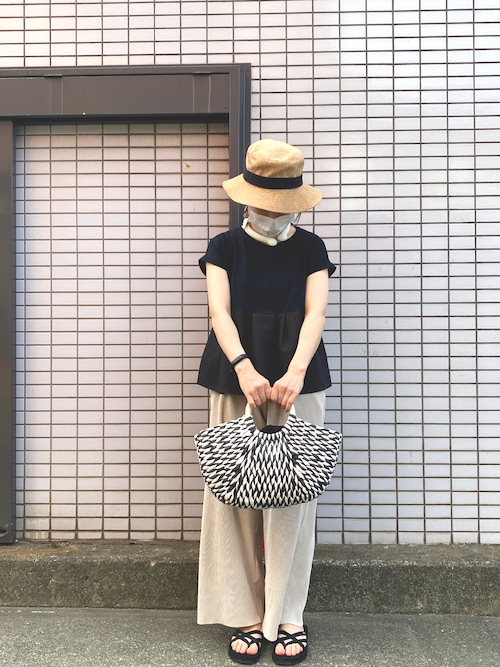 セール】＼新色登場／異素材切り替えフレンチスリーブフレア