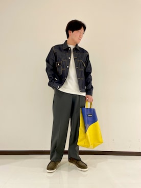 「URBAN RESEARCH（アーバンリサーチ）のアイテム（デニムジャケット）」を使った、原田直人さん（メンズ・173cm）の秋コーディネート