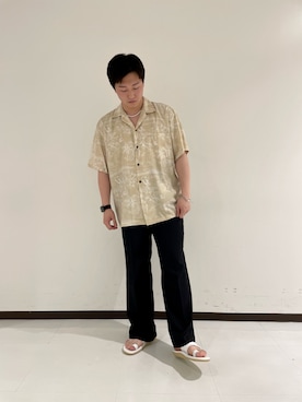 「TWO PALMS（トゥーパームス）のアイテム」を使った、原田直人さん（メンズ・173cm）の夏コーディネート