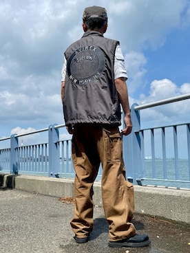 「アイテム（ハンチング/ベレー帽）」を使った、Kazufumiさん（メンズ・170cm）の夏コーディネート