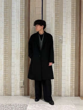 「アイテム（チェスターコート）」を使った、taikiさん（メンズ・175cm）の冬コーディネート