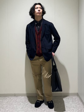 「シップス」｜黒木さん（メンズ・174cm）の秋コーディネート