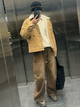 「アイテム（ハンドバッグ）」を使った、匿名君さん（メンズ・179cm）の冬コーディネート