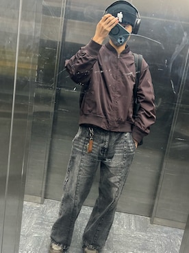 「アイテム（MA-1）」を使った、ユニクロ店員さん（メンズ・179cm）の秋コーディネート