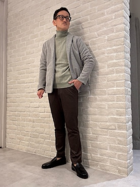 「アイテム（スラックス）」を使った、nobgさん（メンズ・171cm）の冬コーディネート