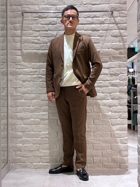 「アイテム（スラックス）」を使った、nobgさん（メンズ・171cm）の秋コーディネート