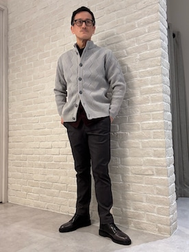 「アイテム（スラックス）」を使った、nobgさん（メンズ・171cm）の冬コーディネート