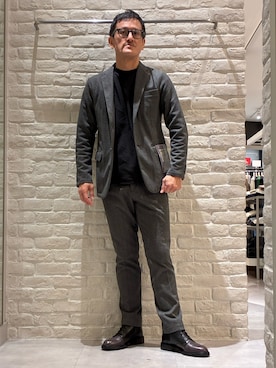 「アイテム（スラックス）」を使った、nobgさん（メンズ・171cm）の秋コーディネート