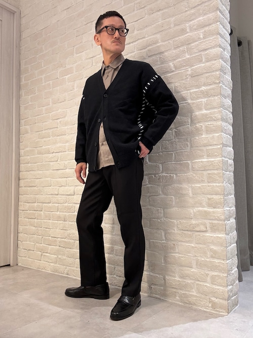 【ネイビー】イミテーションウール リラックスシャツ / レギュラーカラーシャツ ABAHOUSE｜イミテーションウール リラックスシャツ / レギュラーカラー