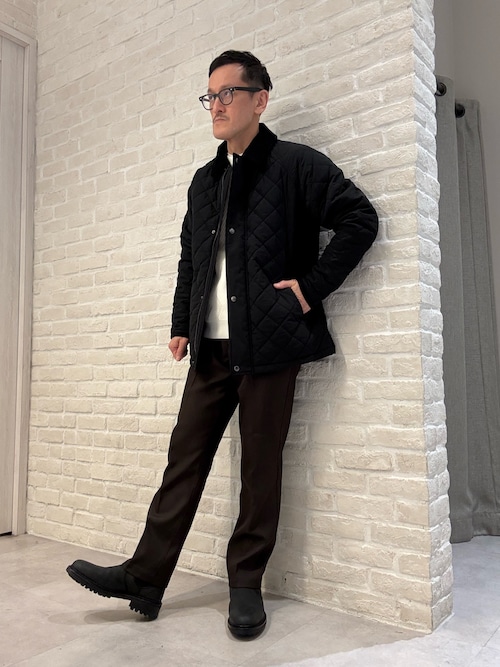 美品✨ JaVa 中綿キルティングジャケット 襟コーデュロイ 黒 L相当 ITEMS URBANRESEARCH（アイテムズ アーバンリサーチ） ダウン