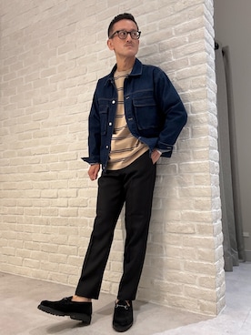 「アイテム（デニムジャケット）」を使った、nobgさん（メンズ・171cm）の秋コーディネート