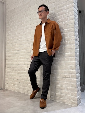 「アイテム（スラックス）」を使った、nobgさん（メンズ・171cm）の秋コーディネート