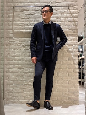 「オフィススタイル」｜「アイテム（パンツ）」を使った、nobgさん（メンズ・171cm）の冬コーディネート