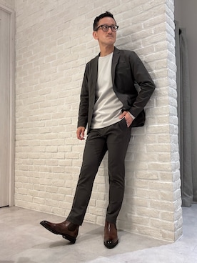 「アイテム（セットアップ）」を使った、nobgさん（メンズ・171cm）の秋コーディネート