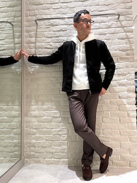 「ABAHOUSE GRAY（アバハウスグレイ）のアイテム（ライダースジャケット）」を使った、nobgさん（メンズ・171cm）の秋コーディネート