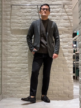 「アイテム（スラックス）」を使った、nobgさん（メンズ・171cm）の秋コーディネート