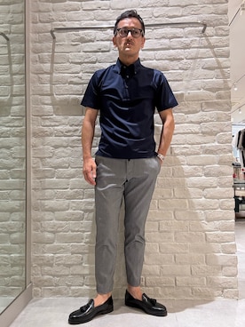 「アイテム（スラックス）」を使った、nobgさん（メンズ・171cm）の夏コーディネート