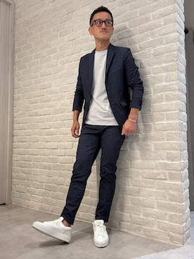 「アイテム（スラックス）」を使った、nobgさん（メンズ・171cm）の夏コーディネート