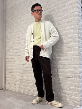 「アイテム（スラックス）」を使った、nobgさん（メンズ・171cm）の秋コーディネート