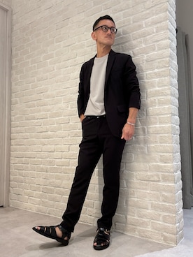 「アイテム（スラックス）」を使った、nobgさん（メンズ・171cm）の夏コーディネート