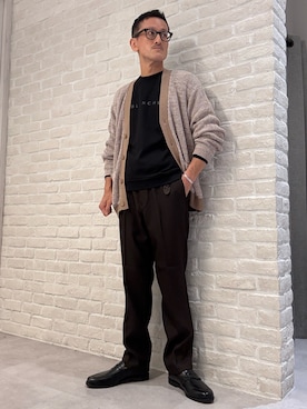 「アイテム（スラックス）」を使った、nobgさん（メンズ・171cm）の秋コーディネート