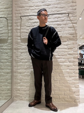 「アイテム（スラックス）」を使った、nobgさん（メンズ・171cm）の秋コーディネート