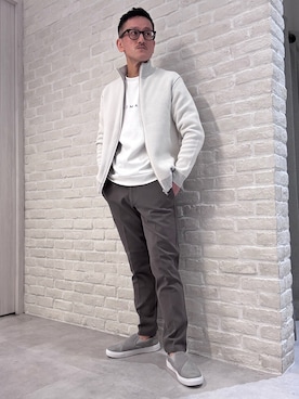 「アイテム（スラックス）」を使った、nobgさん（メンズ・171cm）の秋コーディネート