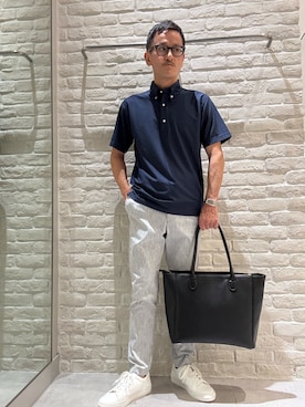 「アイテム（スラックス）」を使った、nobgさん（メンズ・171cm）の夏コーディネート