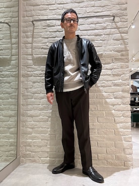 「アイテム（スラックス）」を使った、nobgさん（メンズ・171cm）の秋コーディネート