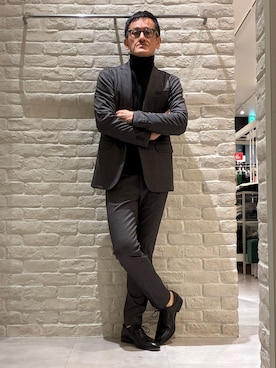 「アイテム（スラックス）」を使った、nobgさん（メンズ・171cm）の秋コーディネート