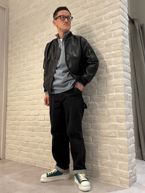 AH ABAHOUSE 革ジャン ライダース 「AH / MA-1型」エコレザー ブルゾン