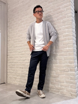 「アイテム（カーディガン/ボレロ）」を使った、nobgさん（メンズ・171cm）の秋コーディネート