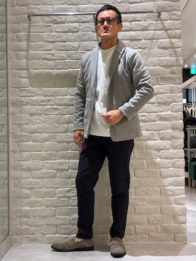 「ABAHOUSE GRAY（アバハウスグレイ）のジオメトリックリンクス 長袖Tシャツ（Tシャツ/カットソー）」を使った、nobgさん（メンズ・171cm）の秋コーディネート