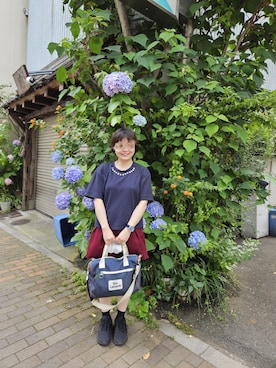 「TIMEX（タイメックス）のアイテム」を使った、Akiraさん（レディース・155cm）の夏コーディネート
