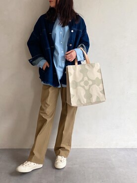 「THE SHINZONE（ザ　シンゾーン）のアイテム（チノパンツ）」を使った、kaoさん（レディース・160cm）の冬コーディネート
