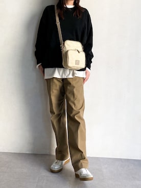 「THE SHINZONE（ザ　シンゾーン）のアイテム（チノパンツ）」を使った、kaoさん（レディース・160cm）の冬コーディネート
