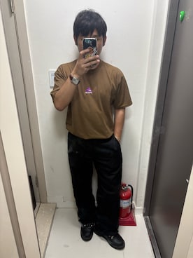 「THE NORTH FACE（ザノースフェイス）のアイテム」を使った、SHIMさん（メンズ・165cm）の夏コーディネート