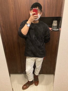 「CABANE de ZUCCa（カバンドズッカ）のアイテム（腕時計）」を使った、SHIMさん（メンズ・165cm）の秋コーディネート