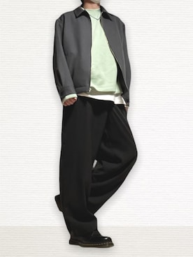 「ブルゾン」｜「アイテム（セットアップ）」を使った、htkさん（メンズ・169cm）の春コーディネート