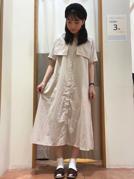 「Samansa Mos2（サマンサ モスモス）のセパレートサンダル（サンダル）」を使った、ゆかさん（レディース・162cm）の夏コーディネート