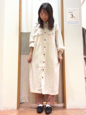 「Samansa Mos2 blue」｜「アイテム（デニムジャケット）」を使った、ゆかさん（レディース・162cm）の秋コーディネート