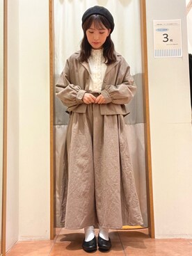 「アイテム（その他アウター、ブラウン系）」を使った、ゆかさん（レディース・162cm）の秋コーディネート
