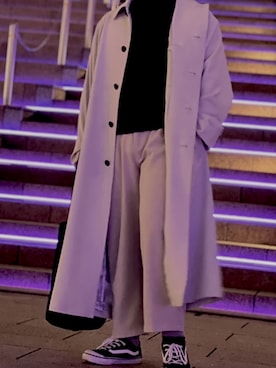 「アイテム（スラックス、シルバー系）」を使った、りずさん（メンズ・165cm）の冬コーディネート