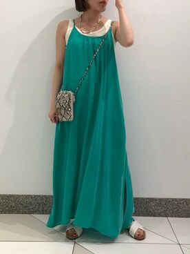 「キュプラ」｜「アイテム（アクセサリー）」を使った、DouDou  阪急三番街店さん（レディース・158cm）の夏コーディネート