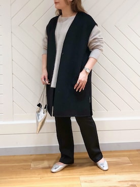 「秋トレンド2021」｜「アイテム（その他アウター）」を使った、DouDou  阪急三番街店さん（レディース・164cm）の秋コーディネート