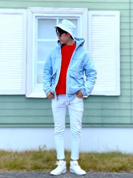 「jiggys shop（ジギーズショップ）のアイテム（パンツ）」を使った、junction73さん（メンズ・175cm）の秋コーディネート