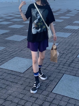 「CDG（シーディージー）のアイテム」を使った、maineさん（レディース・153cm）の夏コーディネート