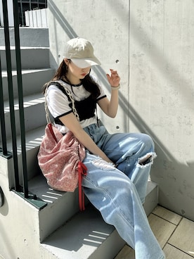 「idem（イデム）のアイテム」を使った、hibikiさん（レディース・159cm）の夏コーディネート
