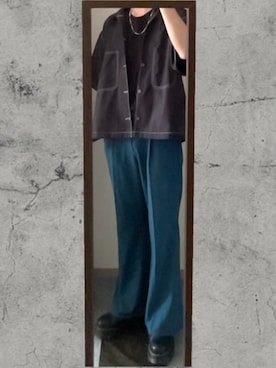 「HALHAM（ハルハム）のアイテム（トップス）」を使った、TKMさん（メンズ・179cm）の夏コーディネート
